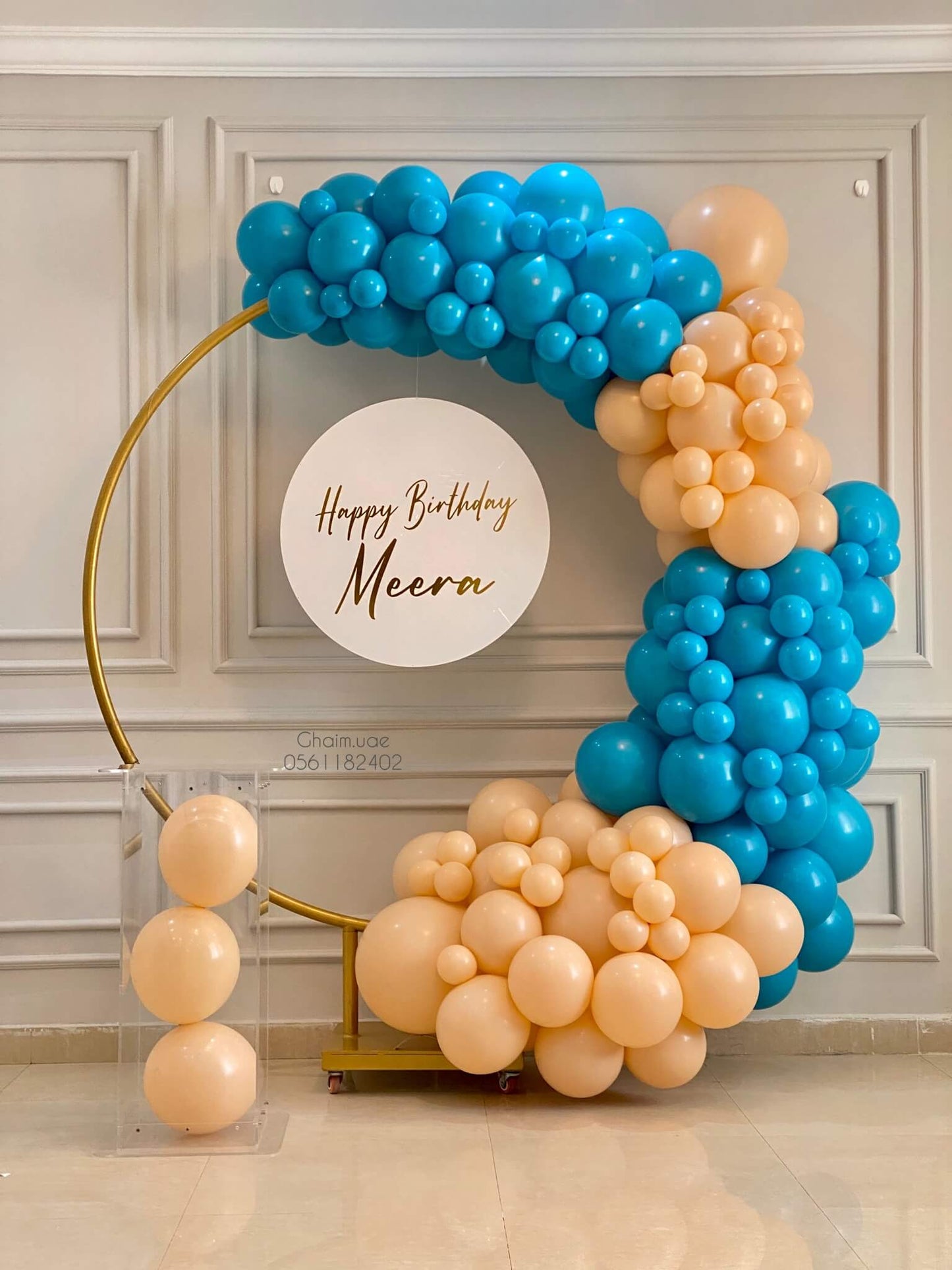Bubble Gum Balloons with balloons and themed party backdrop